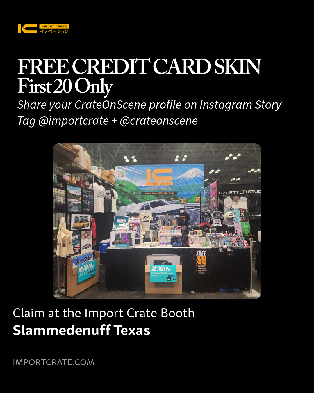 Free Credit Card Skin Giveaway — First 20! at Slammedenuff Texas Car Show 2026