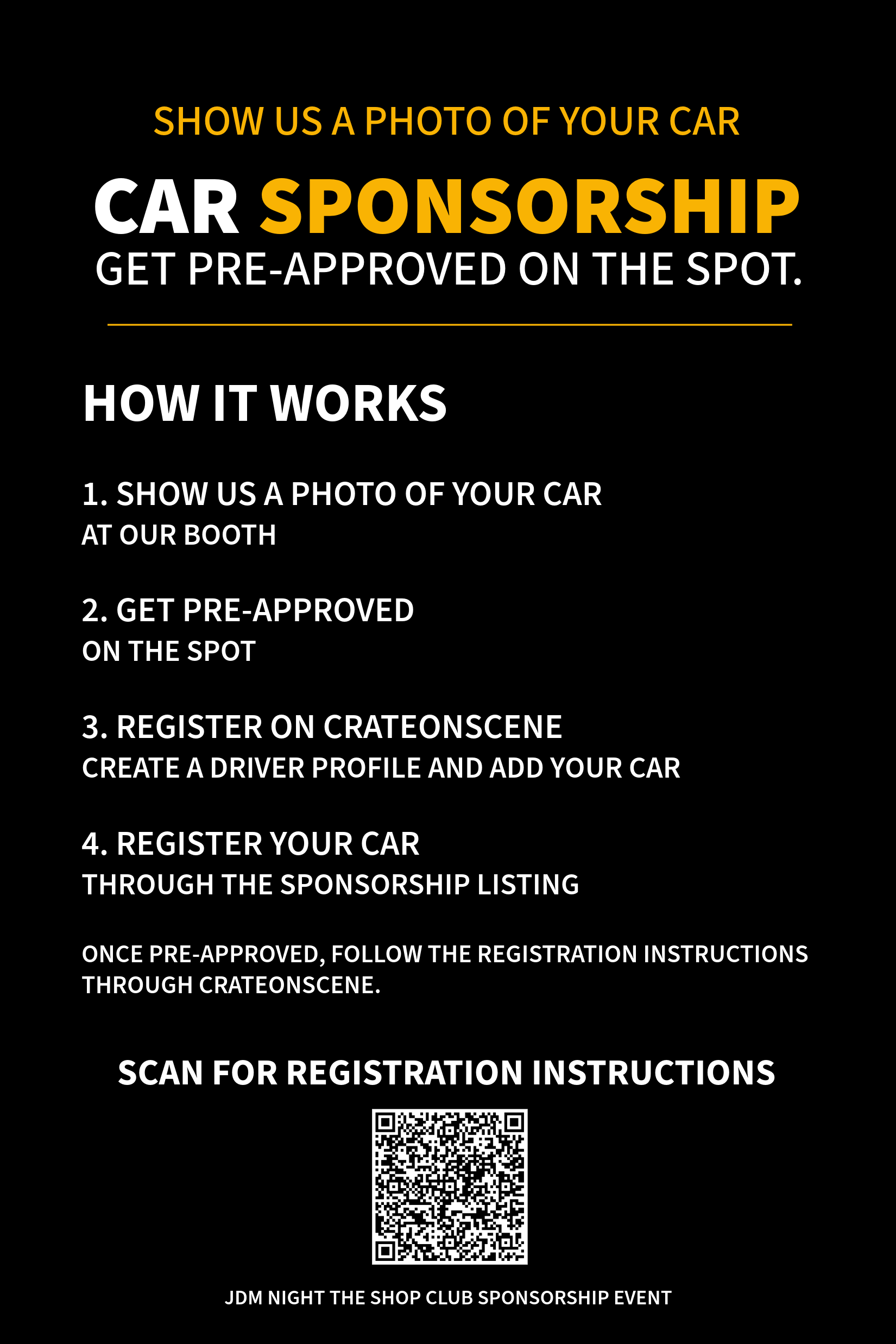 Instructions on how to apply for car sponsorship