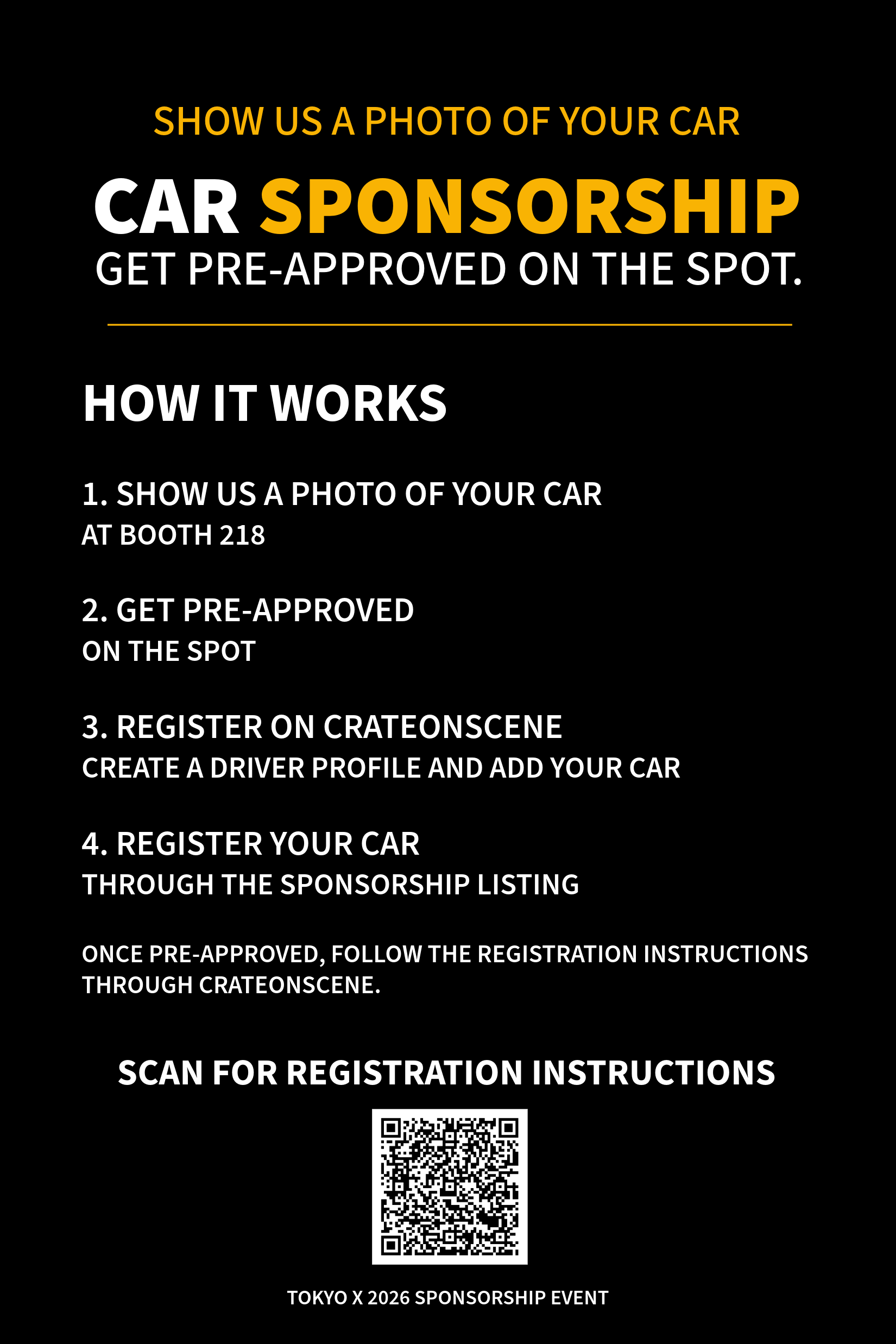 Instructions on how to apply for car sponsorship