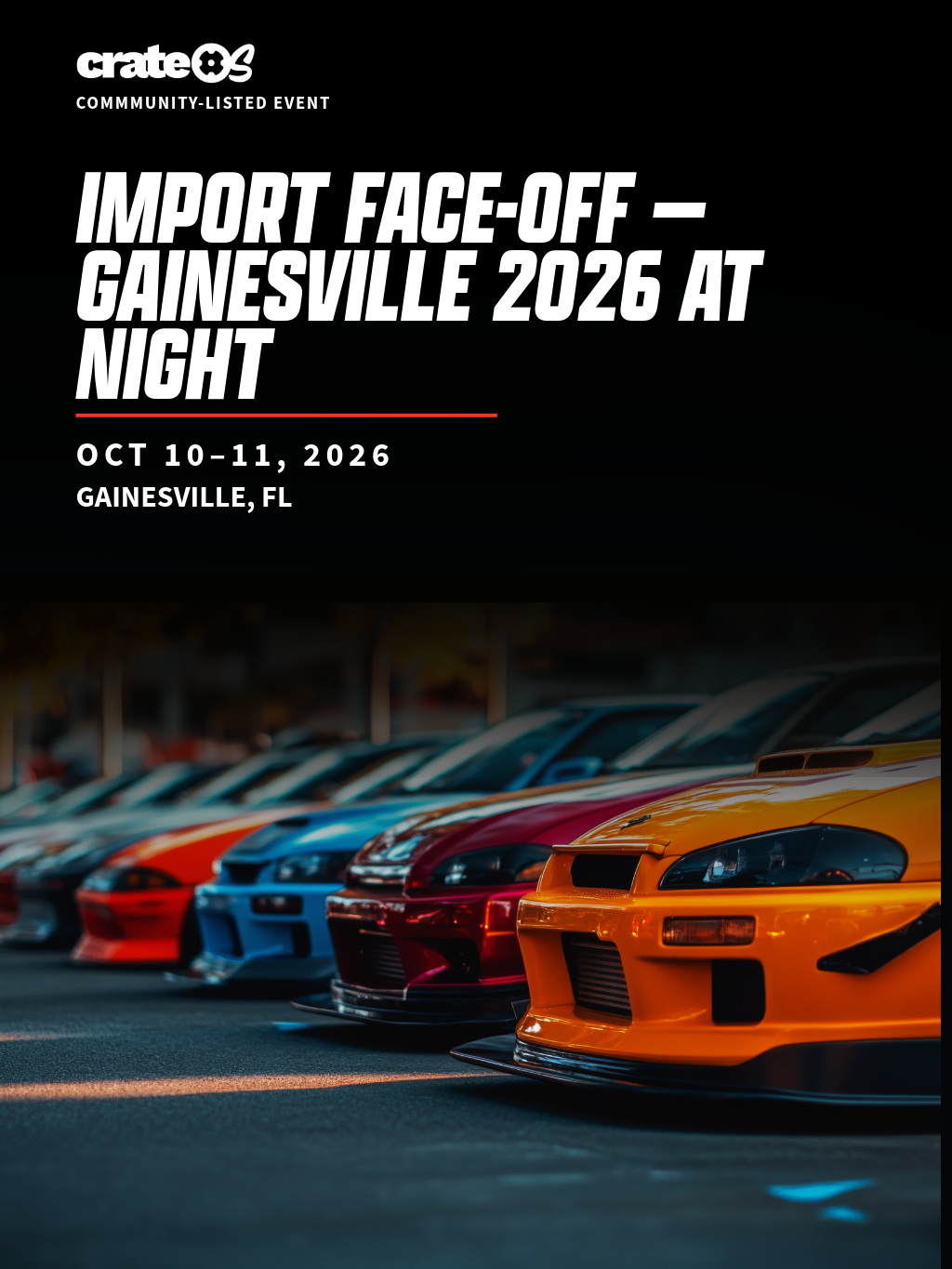Import Face-Off — Gainesville 2026 at Night