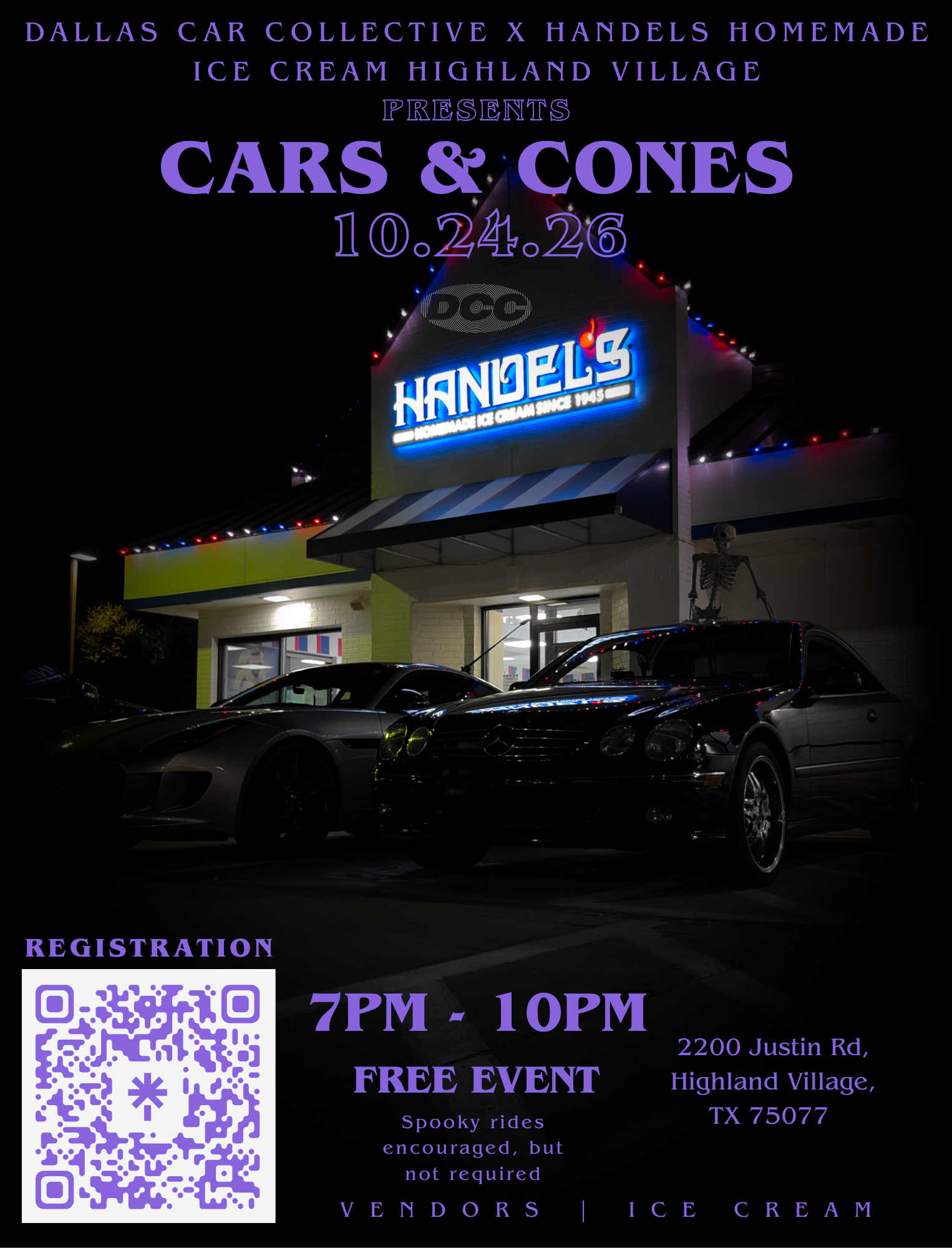 Dallas Car Collective x Handel's Homemade Ice Cream: 10/24 Cars & Cones