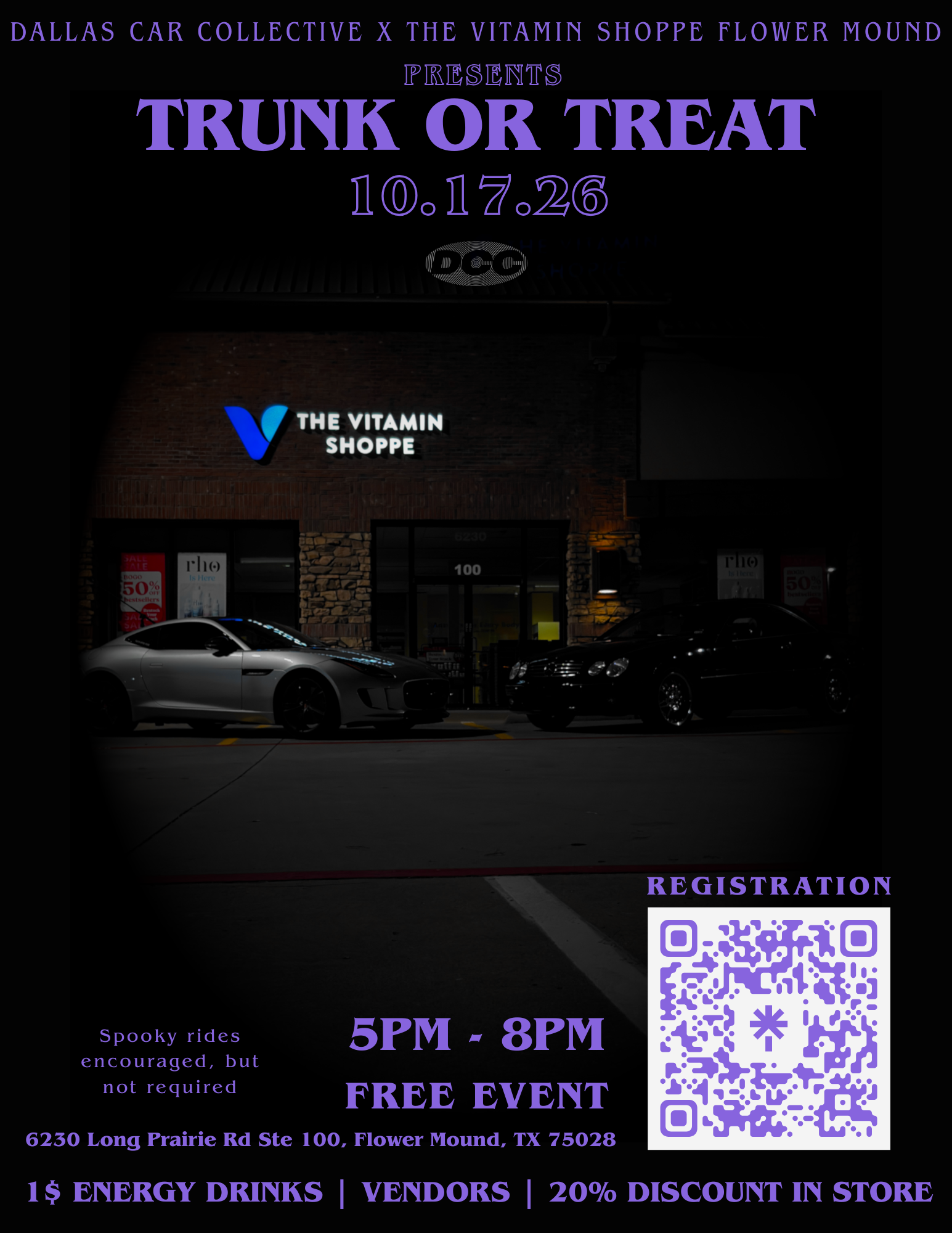 Dallas Car Collective x The Vitamin Shoppe: 10/17 Trunk or Treat